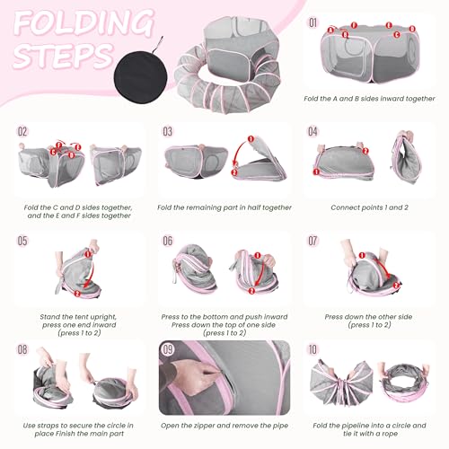 Pink Outdoor Cat Enclosure with Bag K888