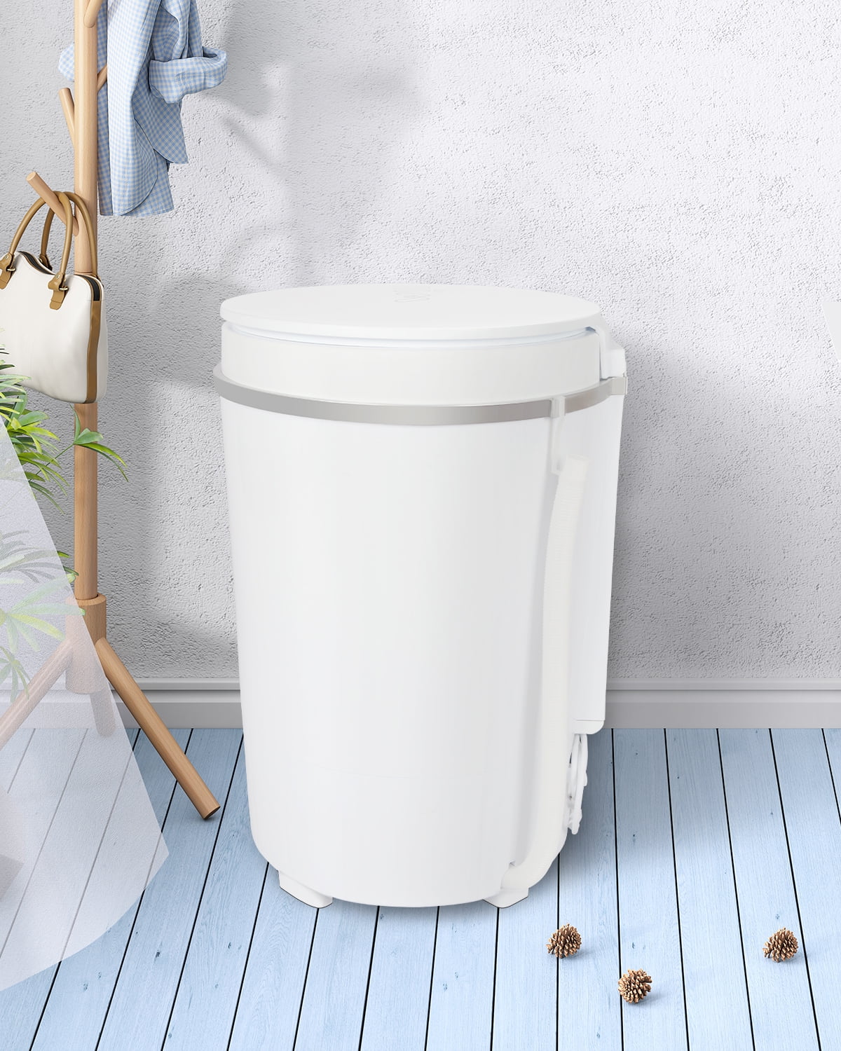 9lbs Mini Portable Washing Machine with Spiner Basket, White U282