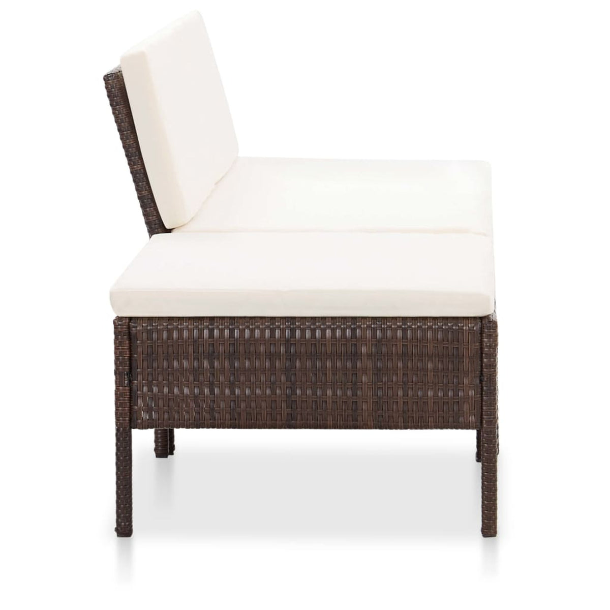 3 Piece Outdoor Sectional Sofa Set with Cushions Poly Rattan Steel Frame O56265