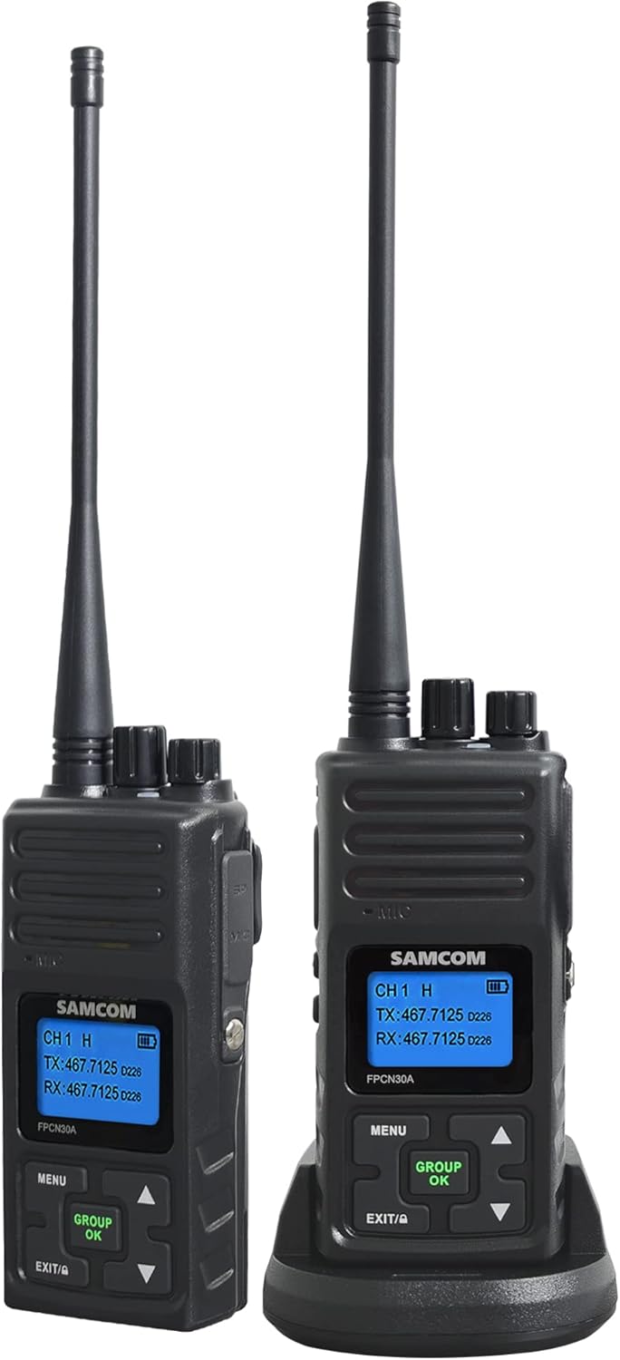 Black 2 Pcs Heavy Duty UHF Two Way Radios with Earpiece T19116