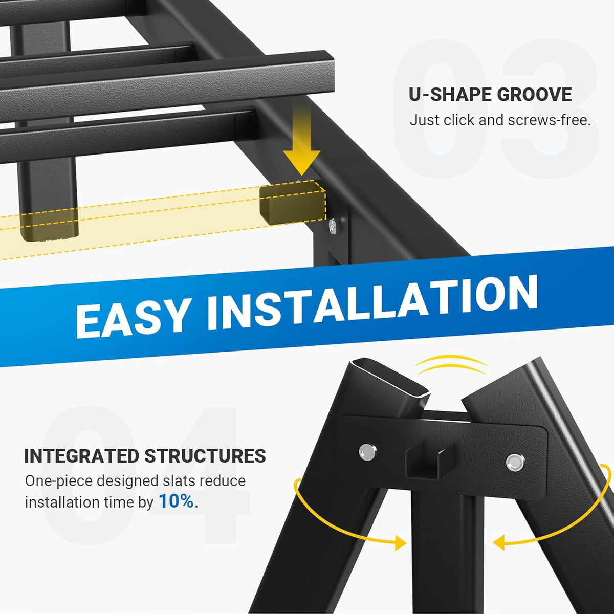 Queen Bed Frame with Storage Space Under Bed X8477