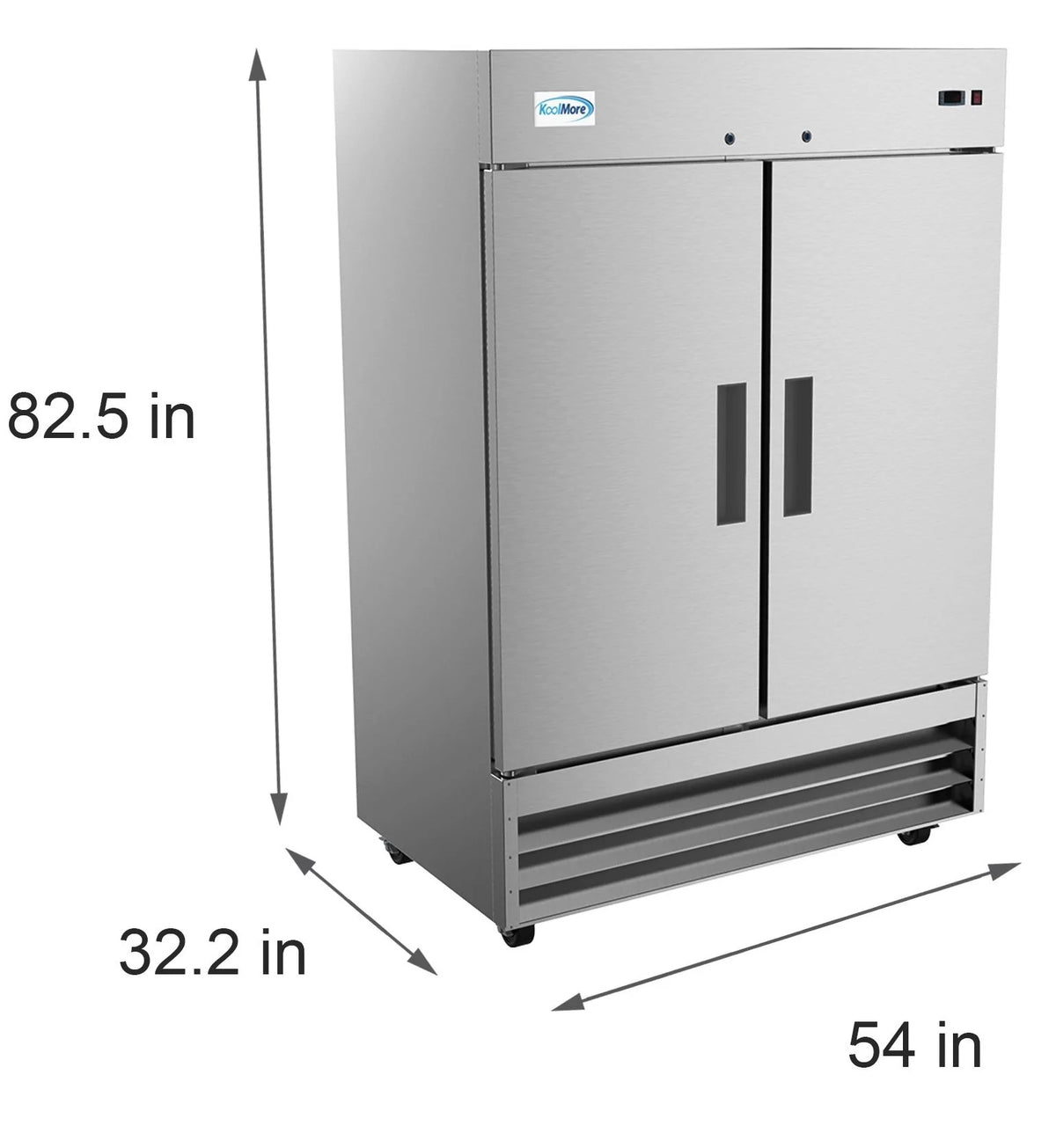 54 in Two Door Stainless Steel Reach-in Refrigerator Cooler Q547