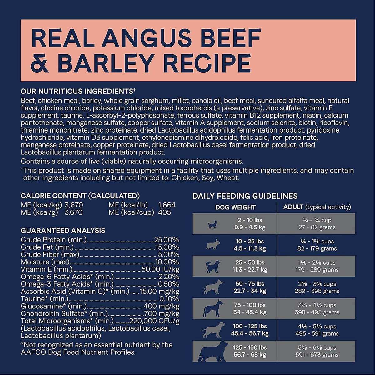 Beef & Barley Recipe Dry Dog Food E522286