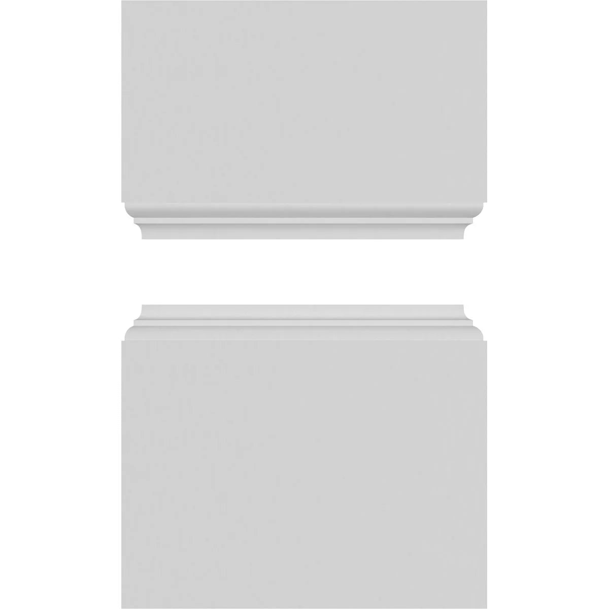 10"W x 9'H Square Non-Tapered Raised Panel PVC Column Wrap Kit S639