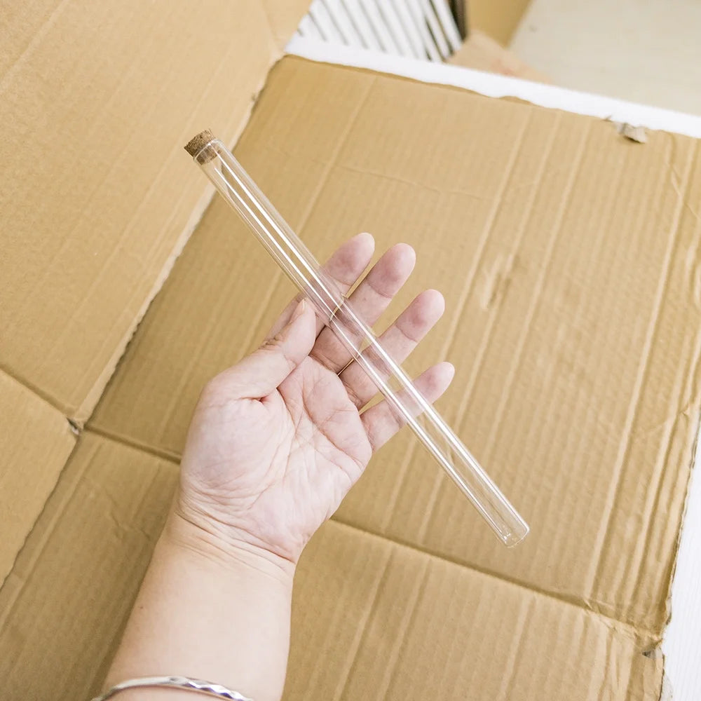 30ml 15x220x13mm Clear Glass Test Tube Bottle with Cork 12pcs K425777