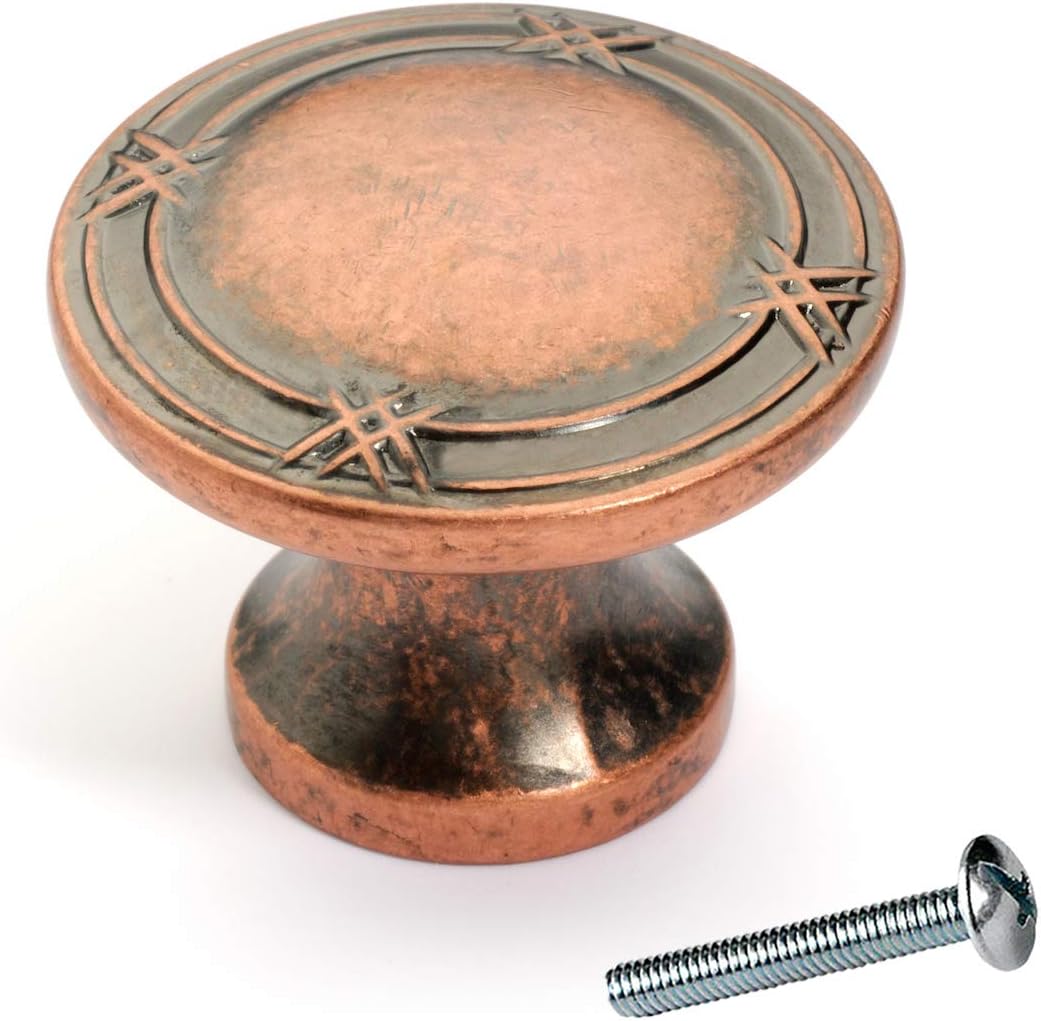 Antique Copper Cabinet Hardware Knob, 25-Pack C7698