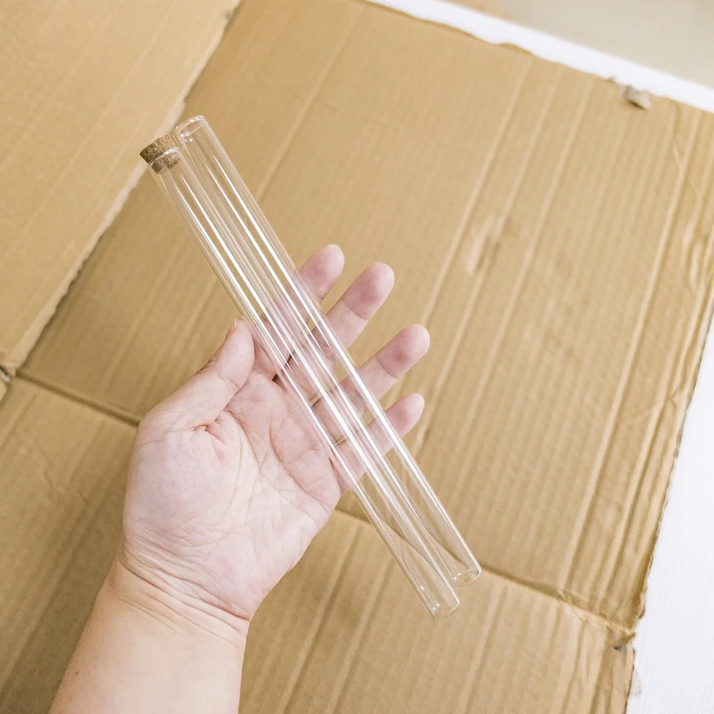 30ml 15x220x13mm Clear Glass Test Tube Bottle with Cork 12pcs K425777