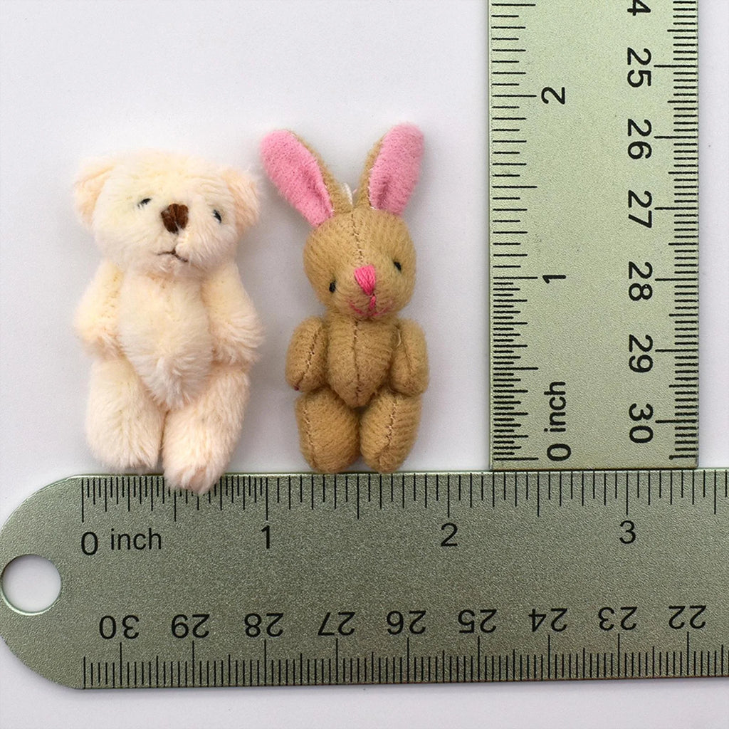 Mini Joint Bear/Rabbit Plush Dollhouse Decor Toys W246966
