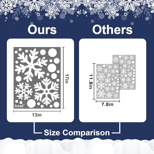 Extra Large White Snowflake Christmas Window Clings W2062