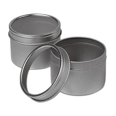 Clear 8 oz Tin Cans, 24 Pack J56199