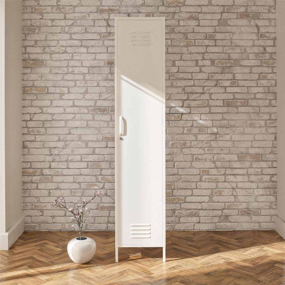 White Metal Locker Storage Cabinet J130751