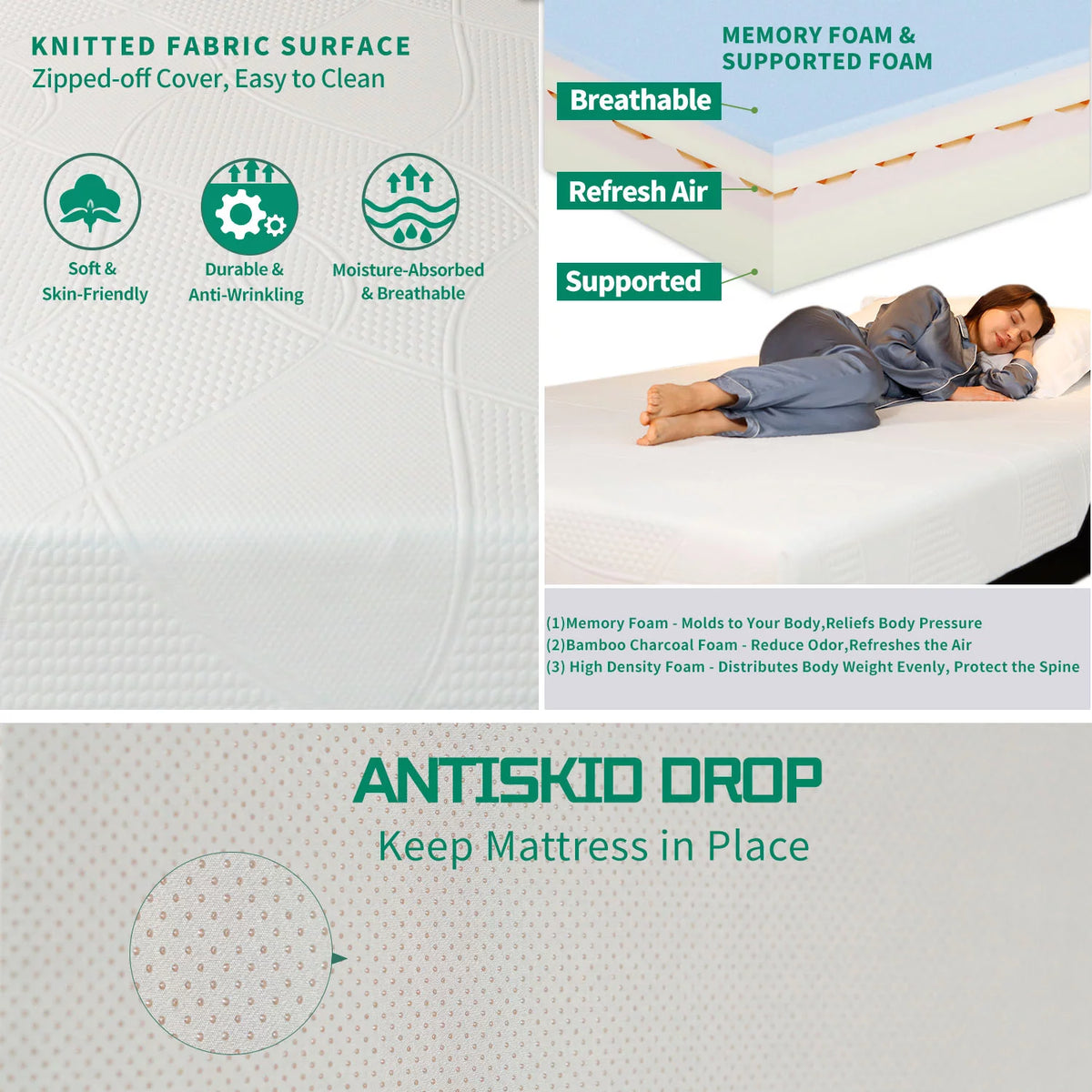 12 inch Gel Memory Foam Mattress Twin Size W450487