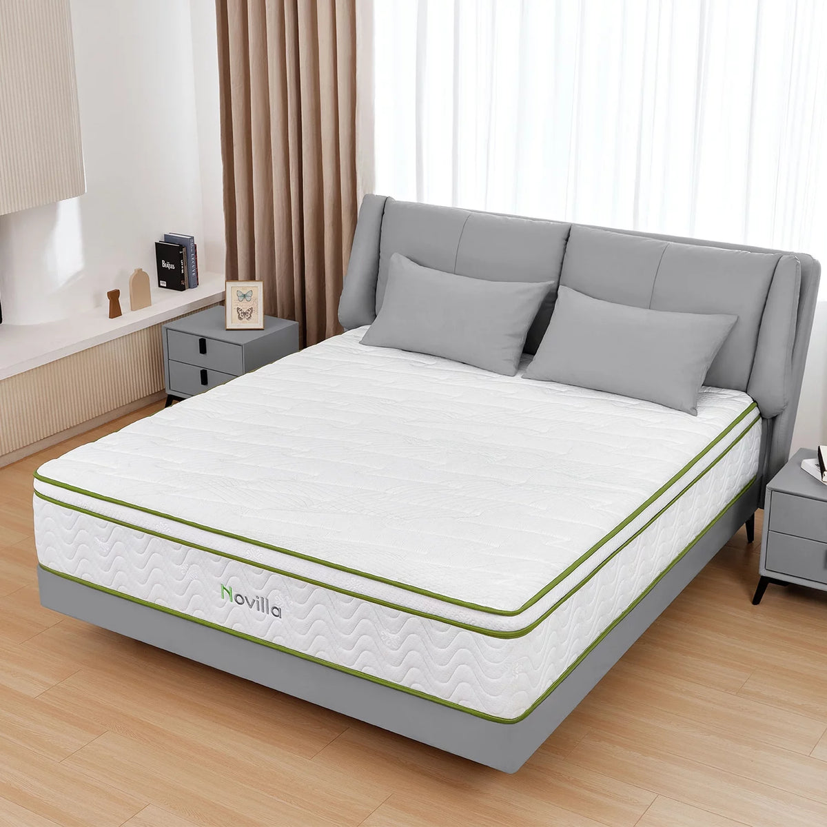 10'' Cooling Gel Memory Foam Pocket Spring Hybrid Mattress California King Size Q997131