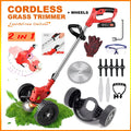Cordless Electric Grass Trimmer with Wheels A699