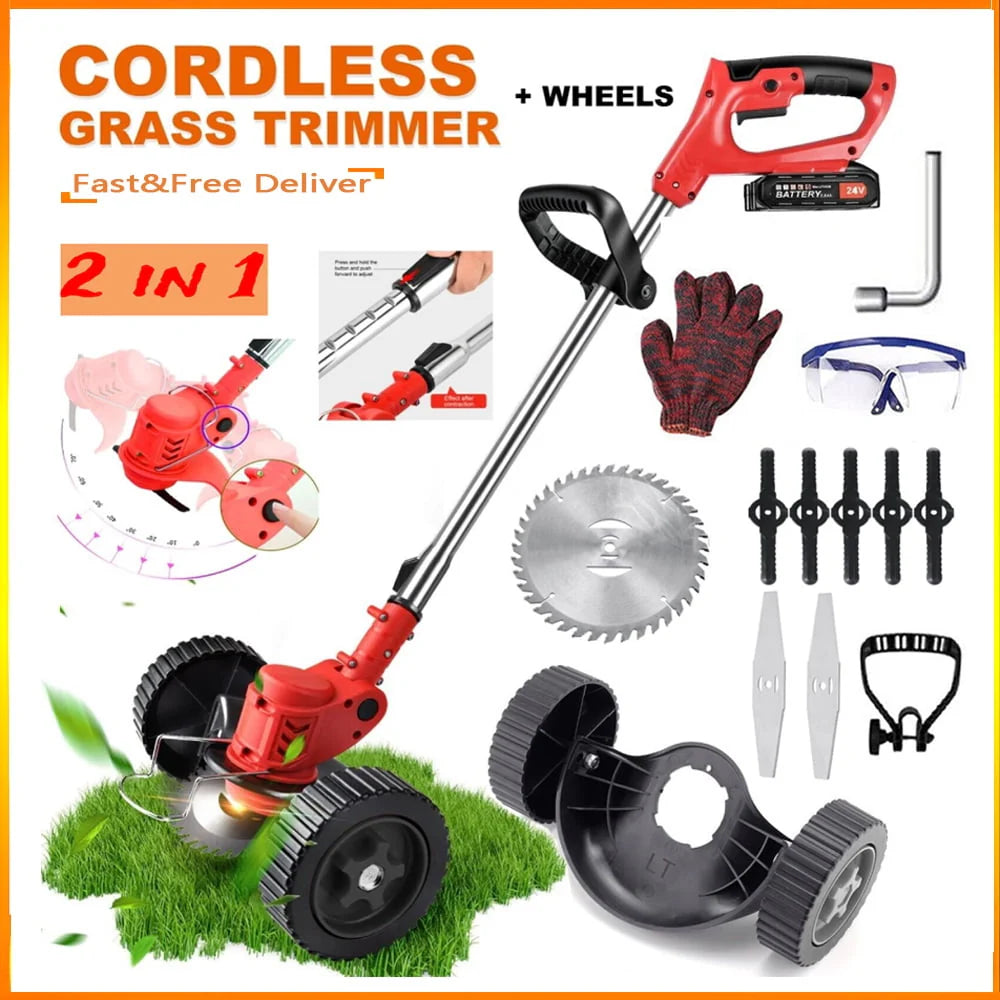 Cordless Electric Grass Trimmer with Wheels A699