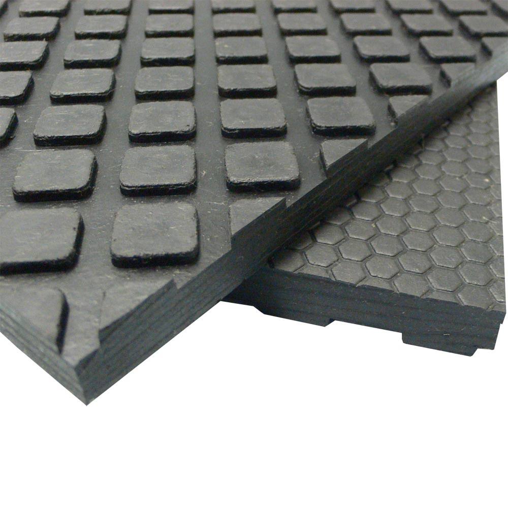 Black Heavy Duty Rubber Floor Protection Mat G684906