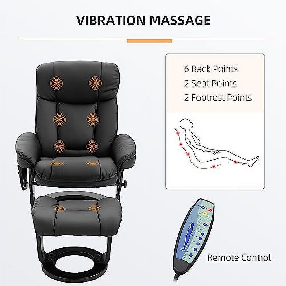 Brown PU Leather Massage Recliner Chair with Ottoman A671624