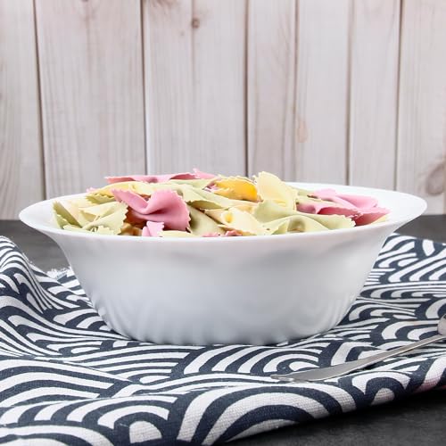 20 OZ Tempered Glass White Soup Bowls Set of 8 H9121