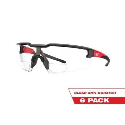 Bifocal Safety Glasses with +3.00 Magnified Clear Lenses 6-Pack J44897