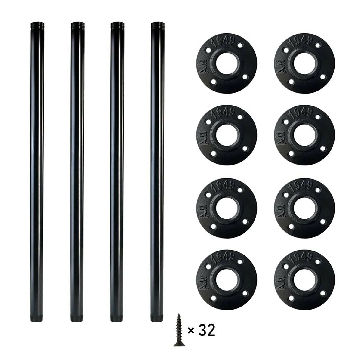 Black Metal Table Legs 4 Pack F8607