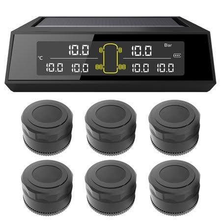 Wireless Solar Power TPMS Tire Pressure Monitoring System with 6 External Sensors E411302