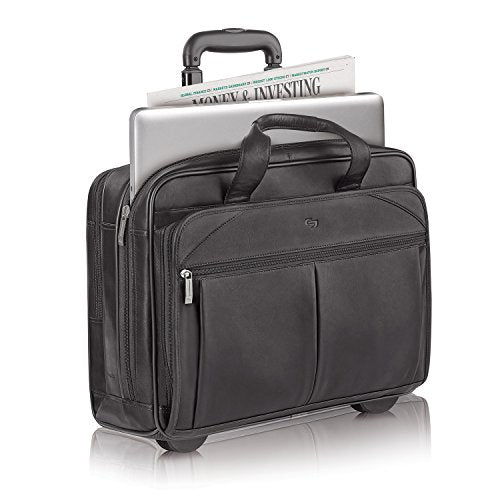 Tan Leather Rolling Laptop Bag X547882