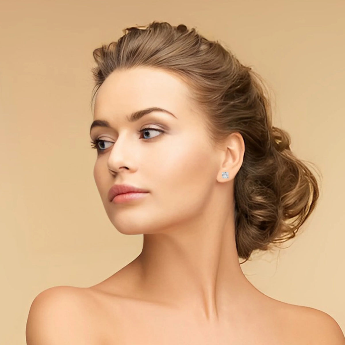 14k Yellow Gold Solitaire Stud Earrings P327086