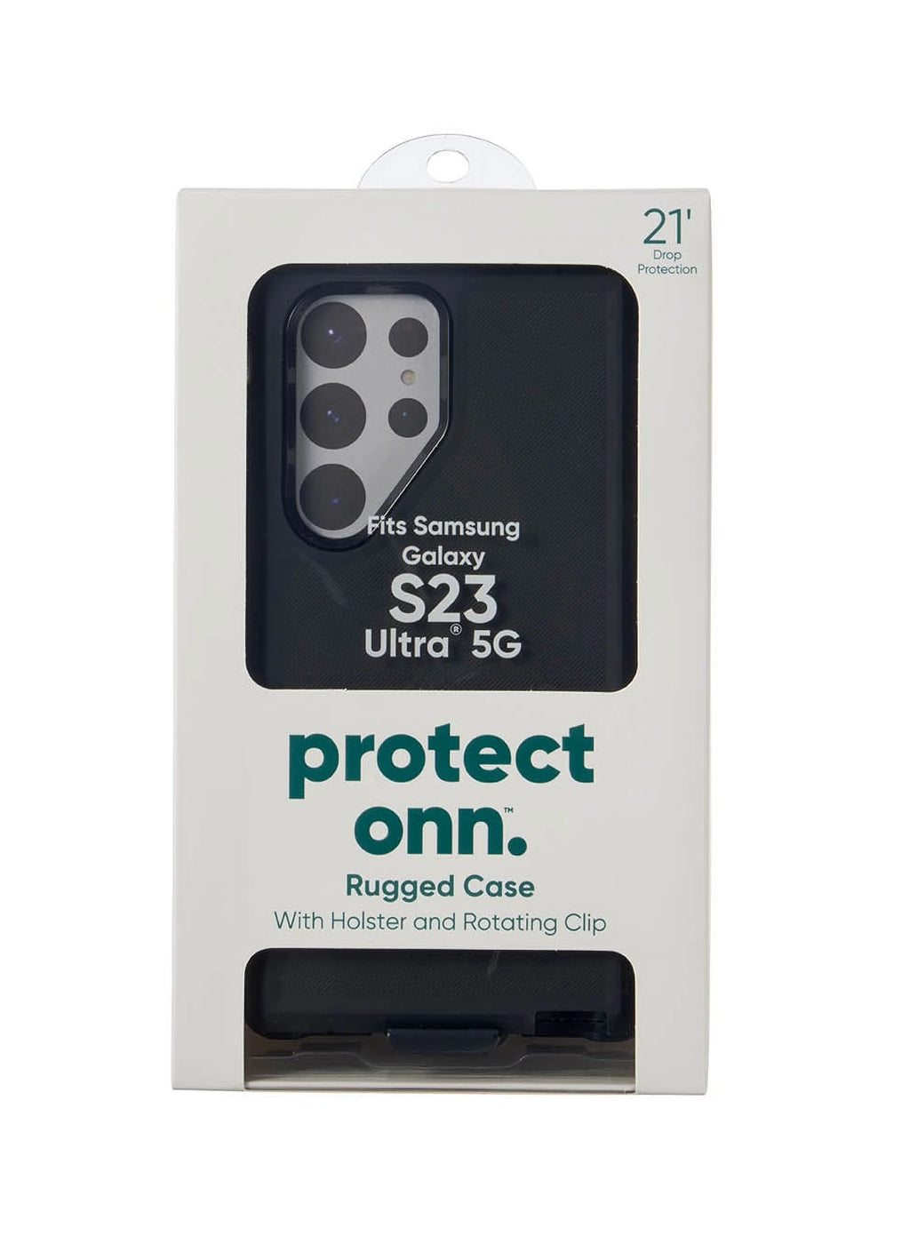 Rugged Phone Case with Holster for Samsung Galaxy S23 Ultra 5G - Black Q582