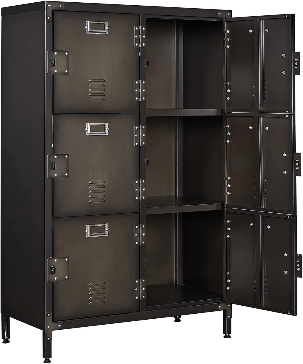 Metal Locker Storage Cabinet with Shelves and 6 Lockable Doors K22220