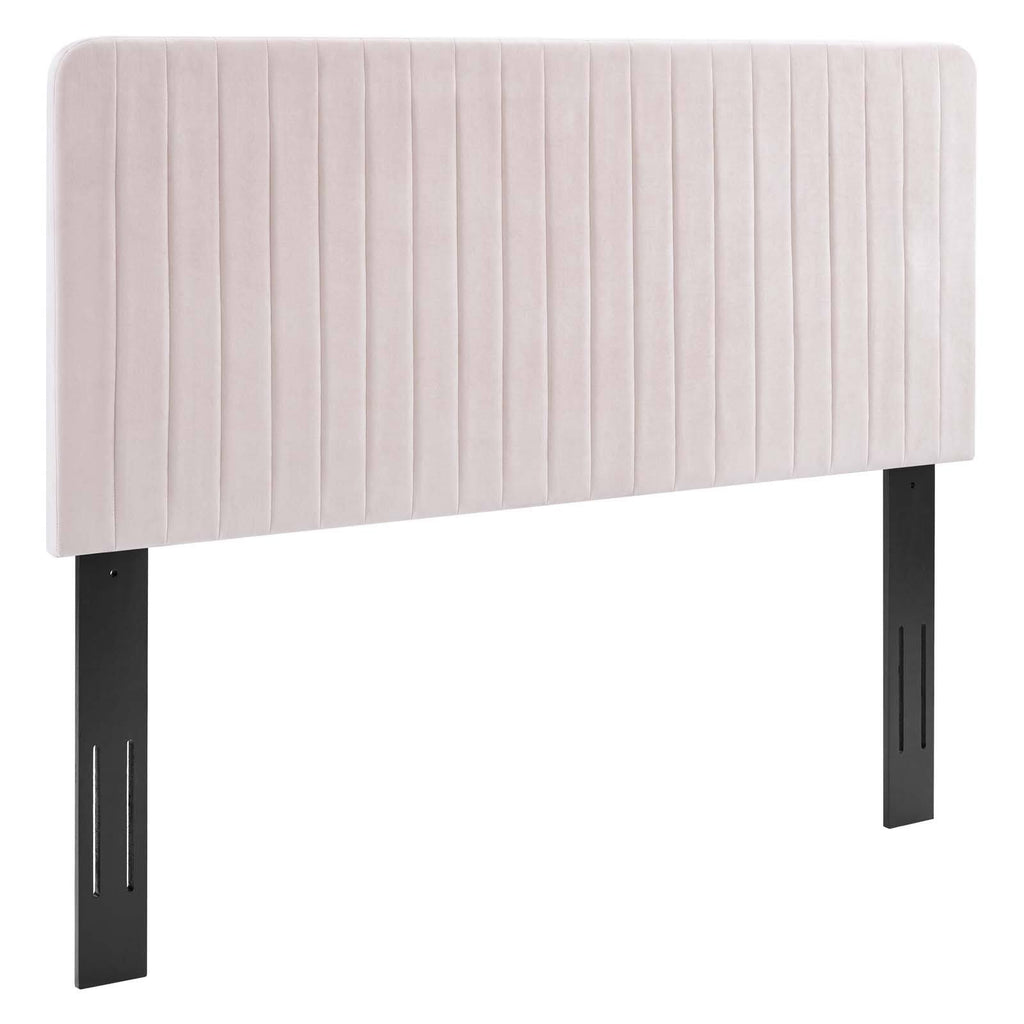 Pink Channel Tufted Performance Velvet King/California King Headboard I260354