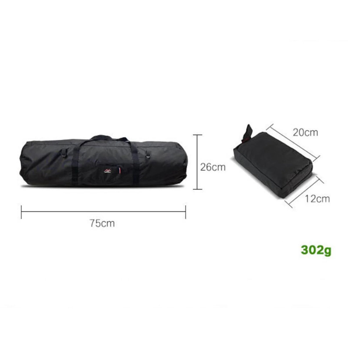 Waterproof Camping Tent Storage Bag Duffel Black A318457