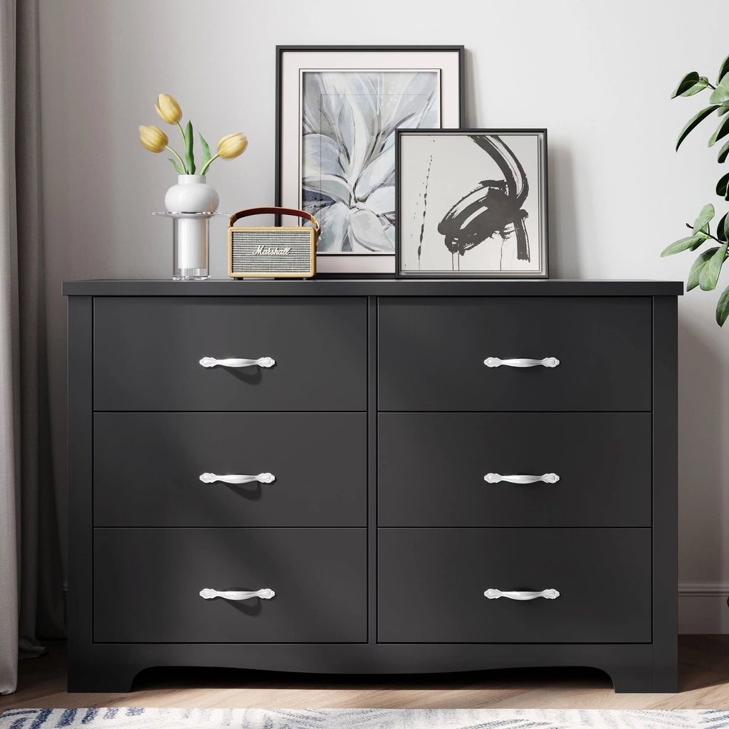 Black 6 Drawer Dresser J548105
