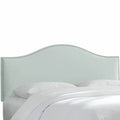 Twin Blue Velvet Nail Button Headboard C8904