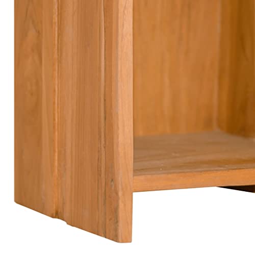 Solid Wood Teak Bookshelf with 2 Shelves W7636