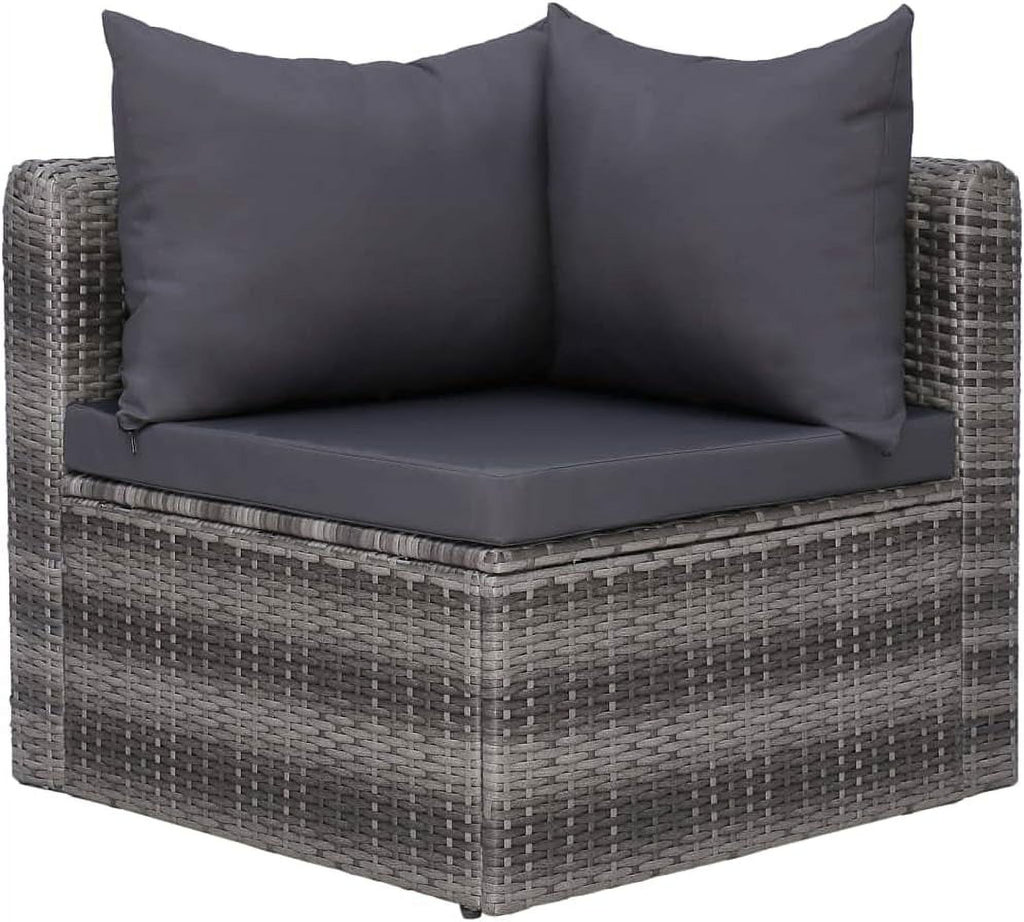 5 Piece Poly Rattan Patio Lounge Set with Cushions P9443