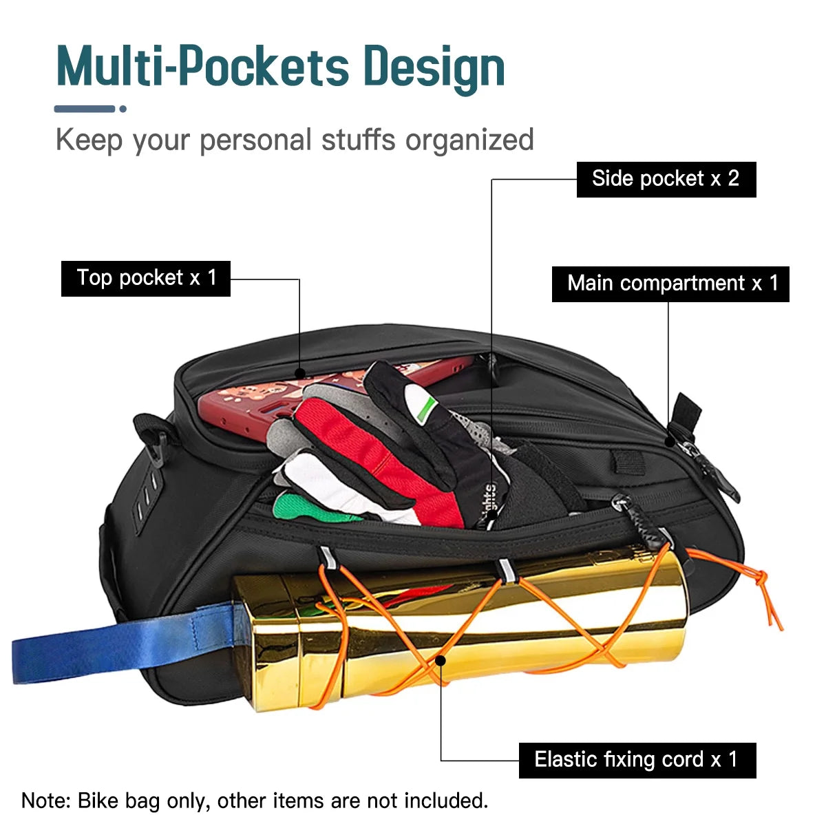 Waterproof Rear Seat Bike Trunk Bag with 2 Side Hanging Bags R1791