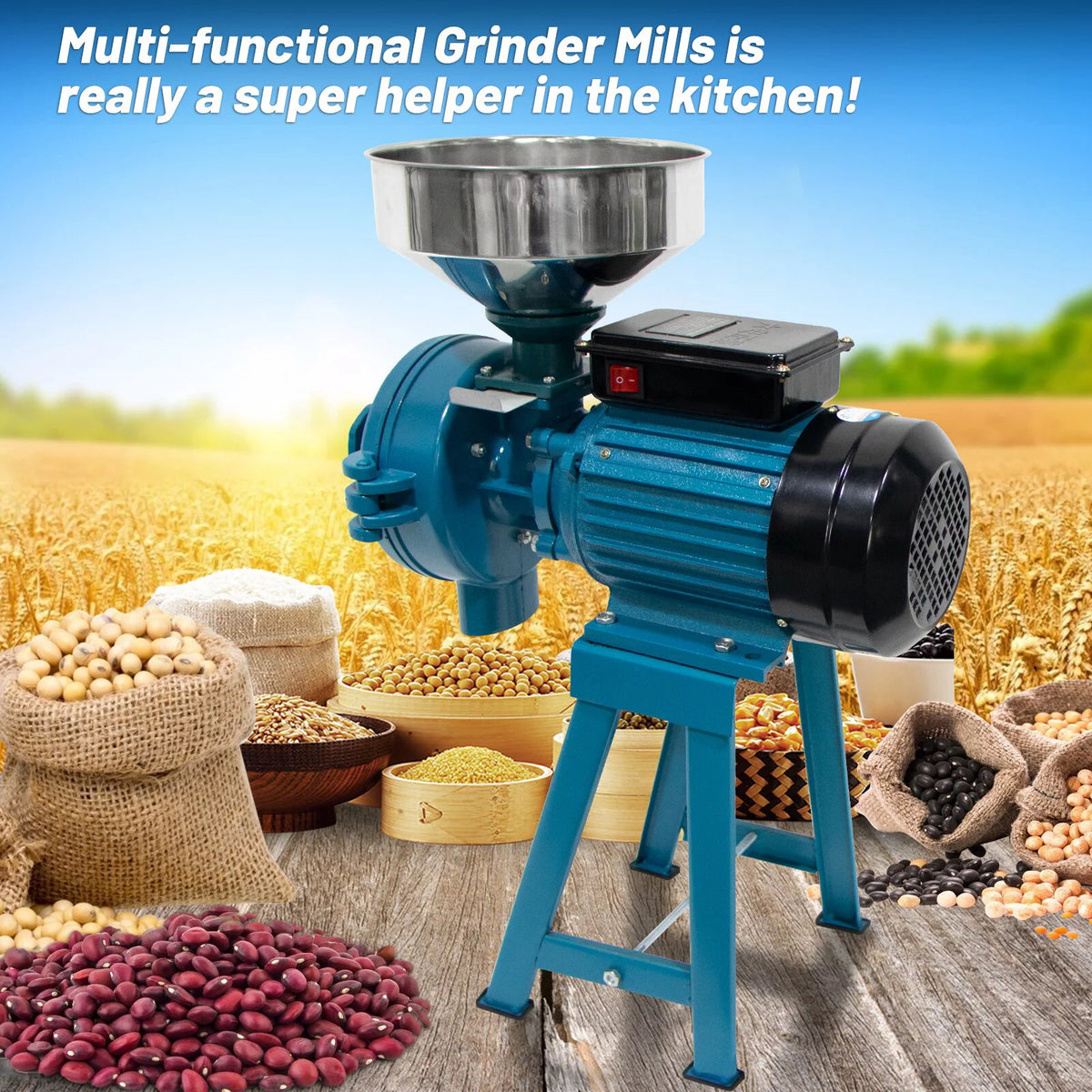 3000W Wet Dry Commercial Electric Grain Grinder Mill M6571