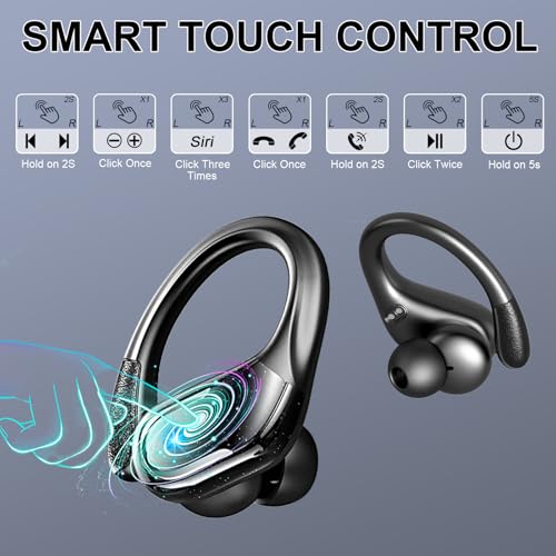 Bluetooth 5.4 Wireless Earbuds with Earhooks M1017
