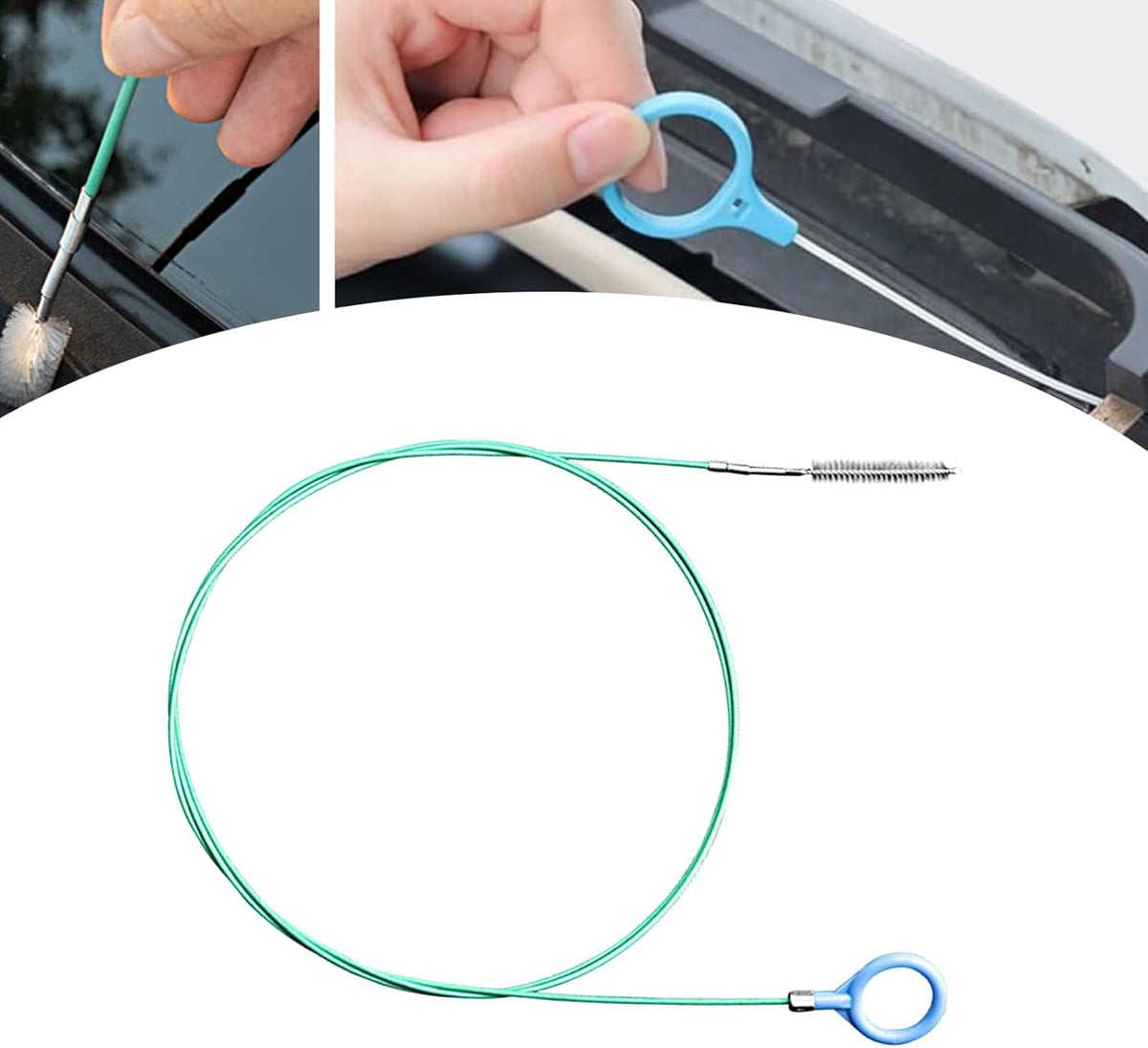 Green 9.8Ft Flexible Drain Hole Unblocker L221