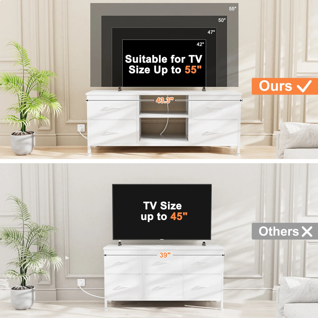 White 4 Drawer Dresser TV Stand C456695