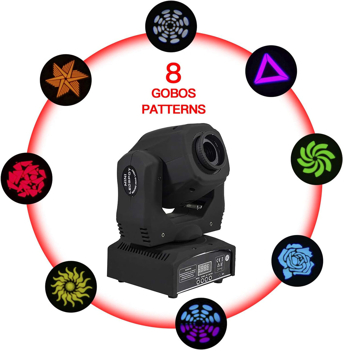 60W LED Moving Head Spot Light with 8 Colors and 8 Gobos K3983