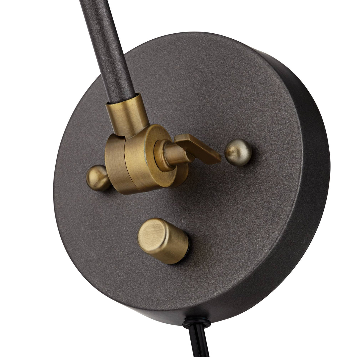 Industrial Swing Arm Wall Lamp Gunmetal Brass Plug-In Light Fixture Adjustable Y99817