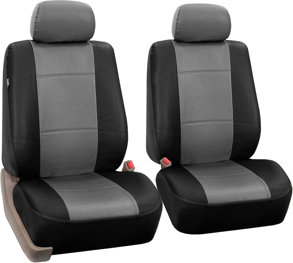 Tan PU Leather Front Car Seat Covers T4699