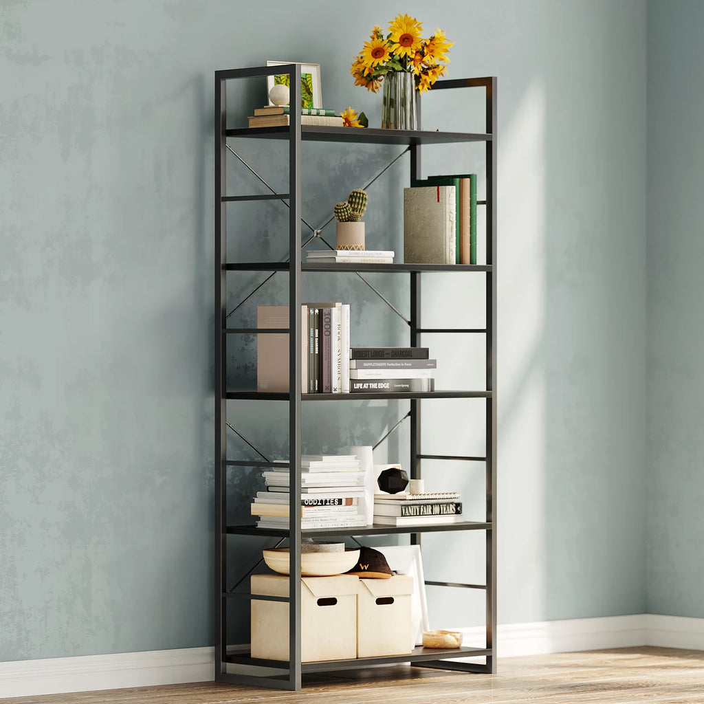 Black 5 Tier Metal Ladder Bookshelf M938659