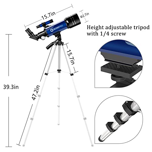 70mm Refractor Telescope with Adjustable Tripod B294422