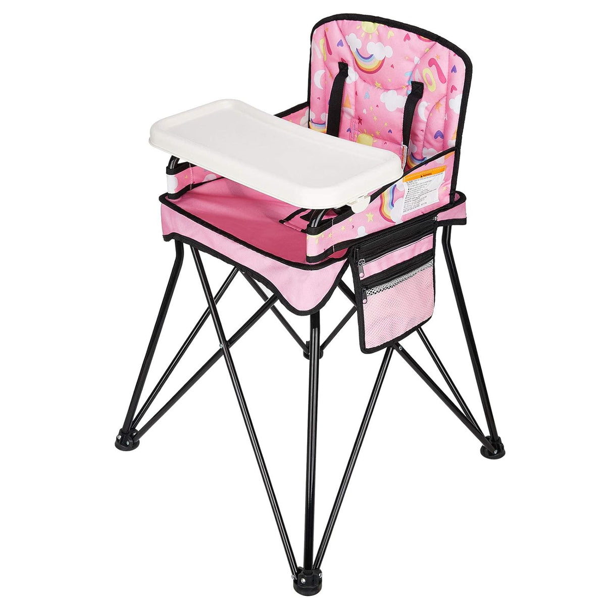 Foldable Portable High Chair with Removable Tray and Carry Bag W17846