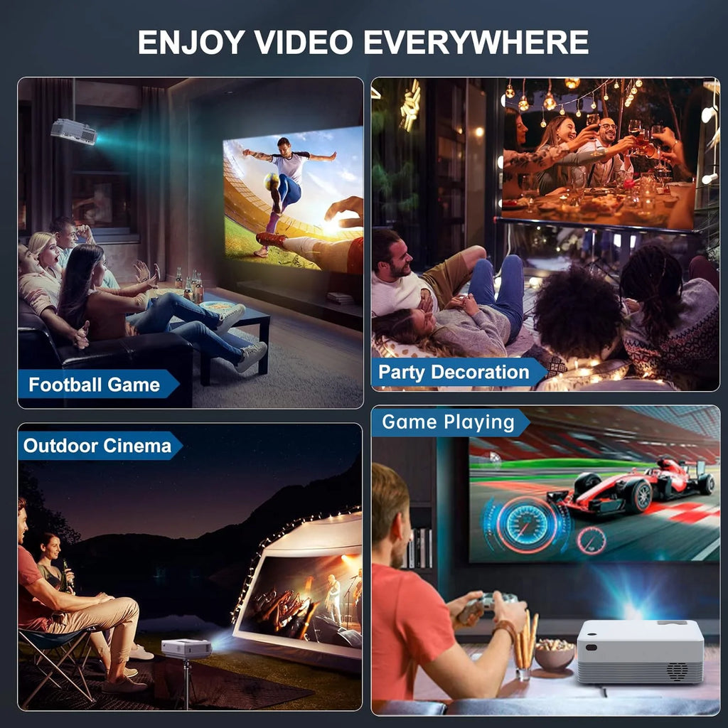 5G WIFI Bluetooth Mini Projector with Native 1080p Support 4k resolution E34976