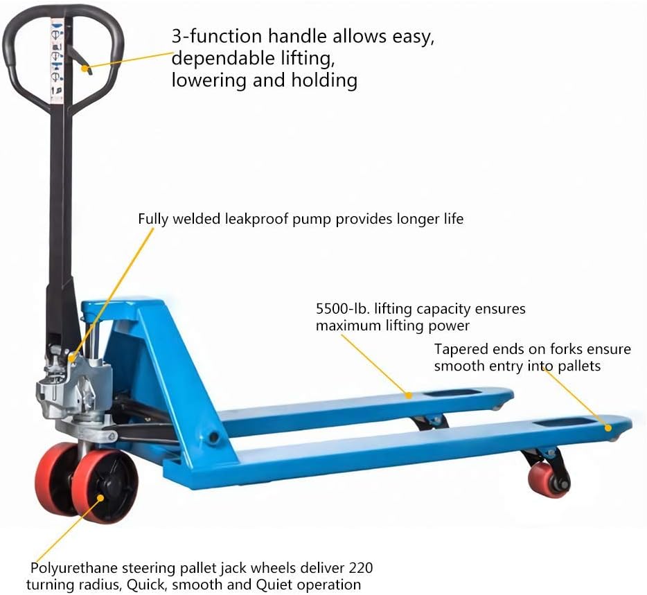 Heavy Duty Manual Pallet Truck 5500 lb. 27"x 48" I68136