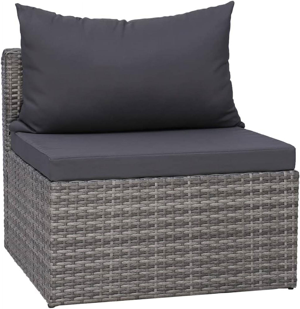 5 Piece Poly Rattan Patio Lounge Set with Cushions P9443