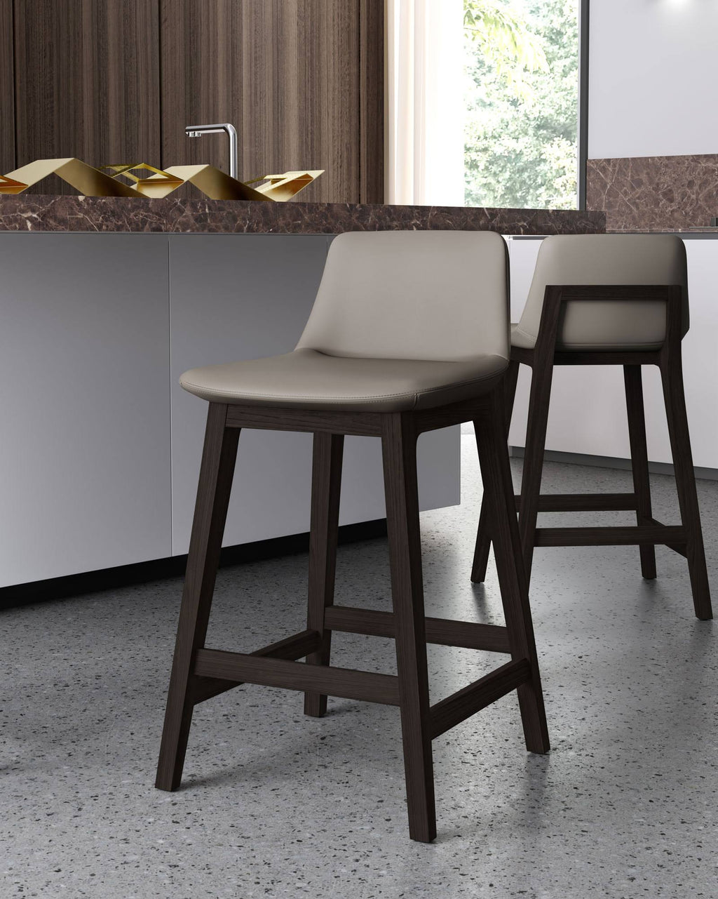Graphite Eco Leather Counter Stool R326